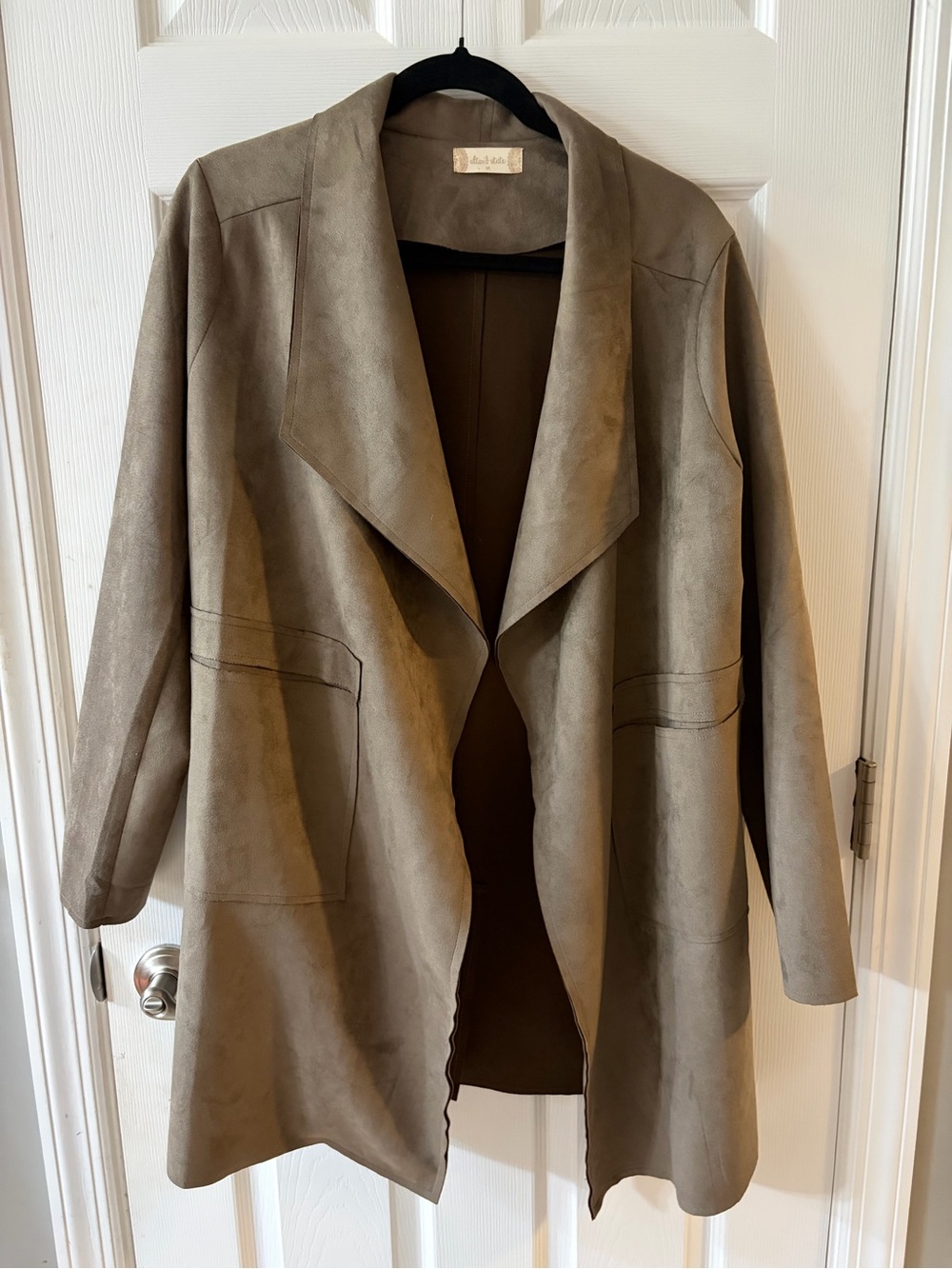 Altard State Open-Front Faux Suede Trench Jacket - Taupe, NWOT